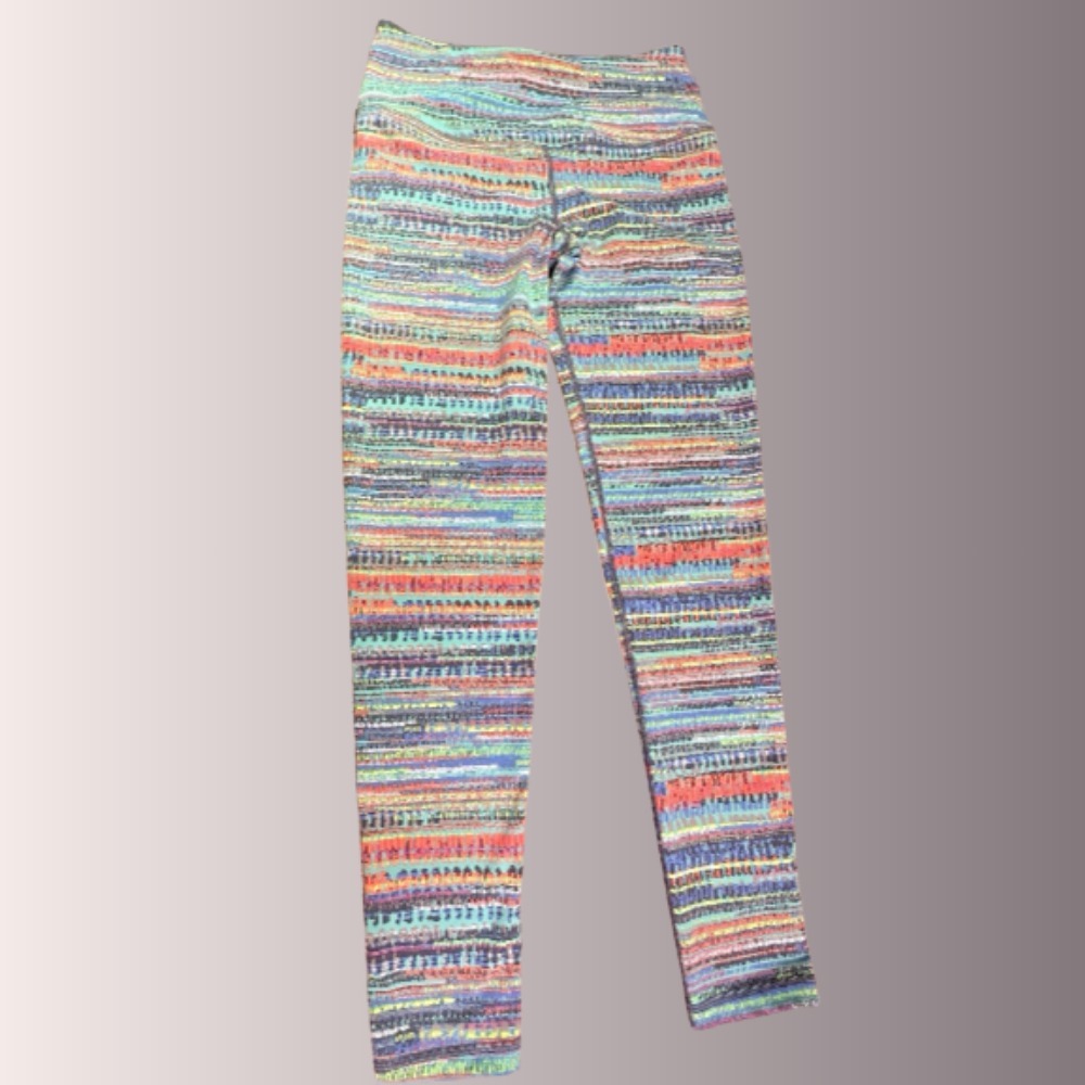 Victoria's Secret Sport Women Leggings Blue Orange Pants Stretch Activewear MED